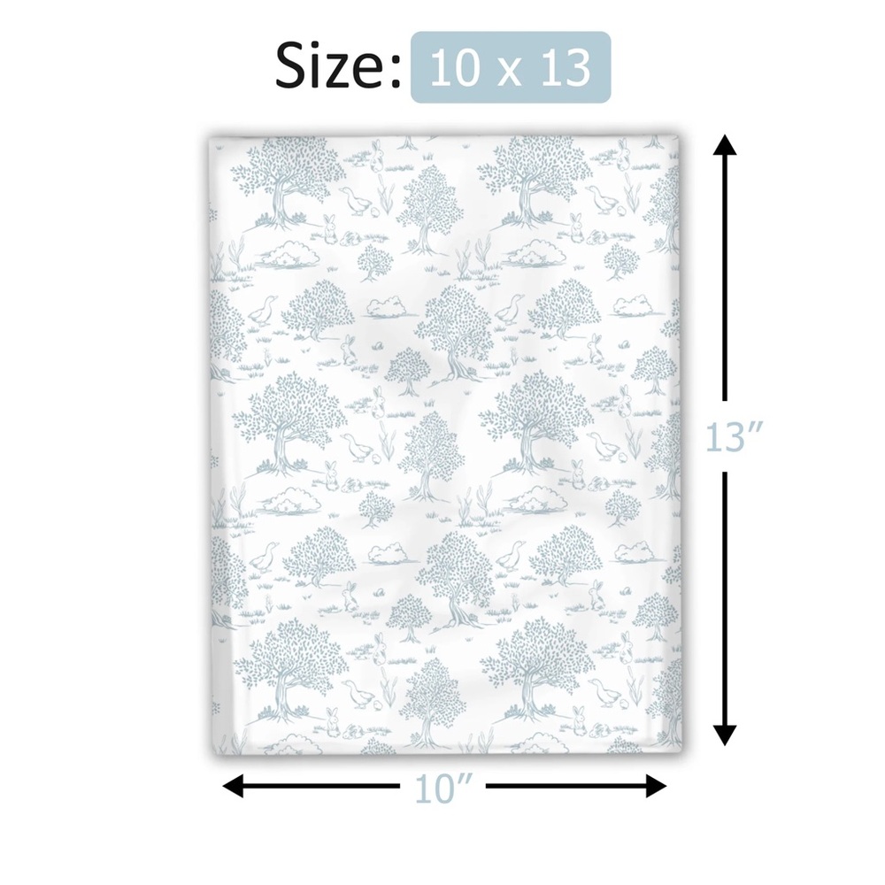 Blue Toile Poly Mailers 10x13 Pack of 25 - Picture 3 of 9